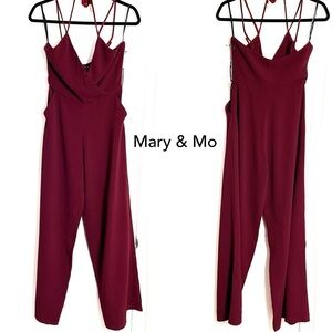 MARY & MO Women’s Ox Blood Jumpsuit - Small